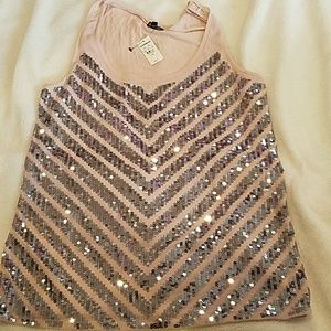 NWT Pink sequined Express blouse